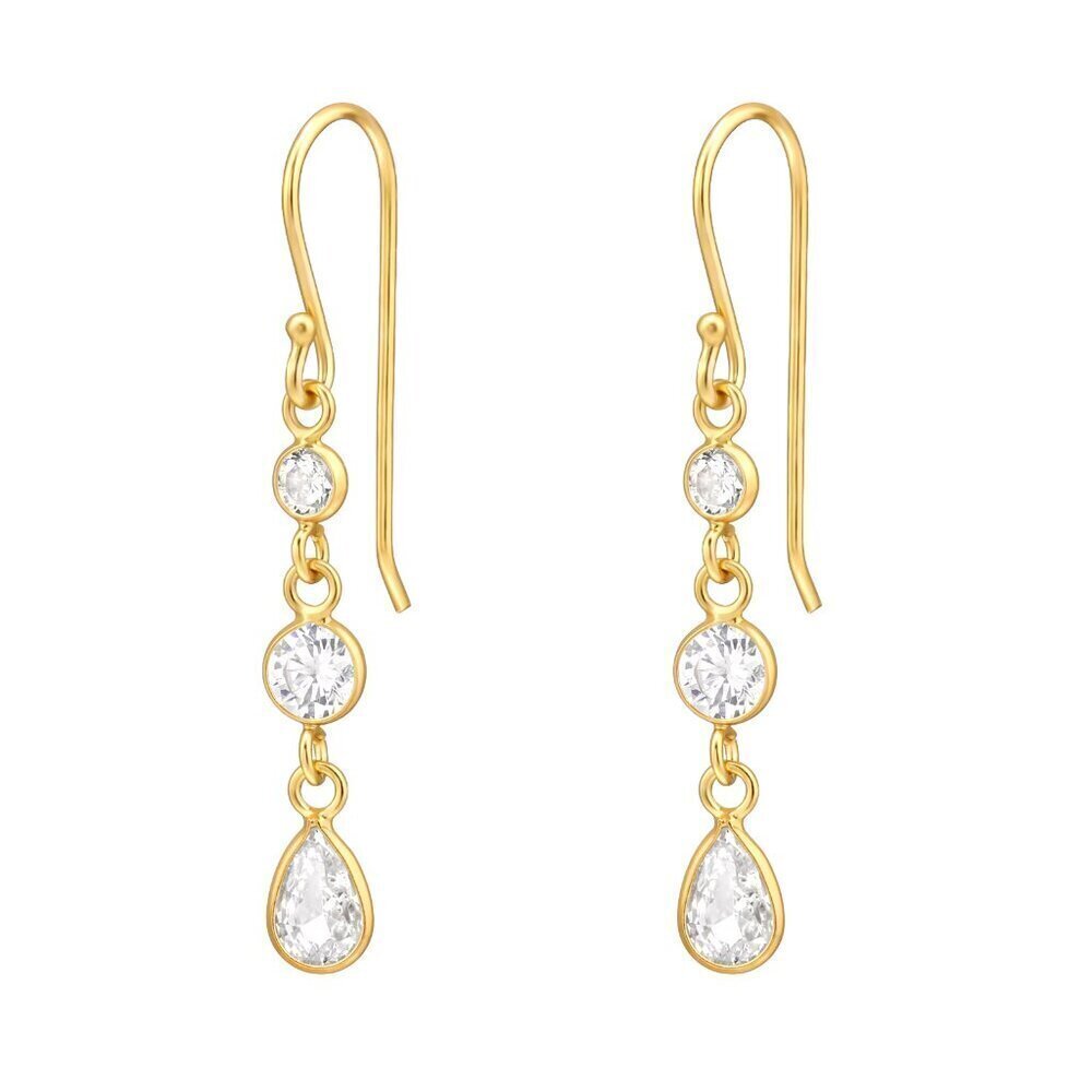 14K Gold Vermeil 3-Layer Dangling CZ Earrings | 23mm